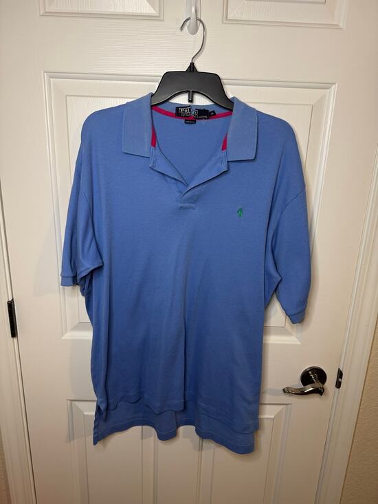 Polo by Ralph Lauren Other - Polo by Ralph Lauren Vintage Men's Polo Blue Green Pony Contrast Collar XL